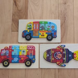Colorful Wooden Puzzle Set for Kids